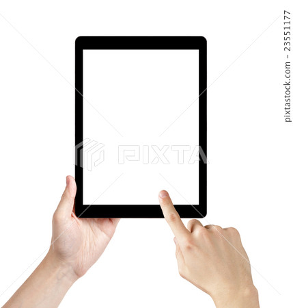 adult man hands using generic tablet pc 23551177