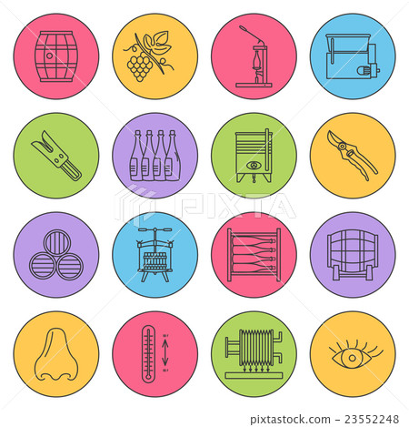 Set of winemaking, wine tasting icons Set of winemaking, wine tasting icons 23552248