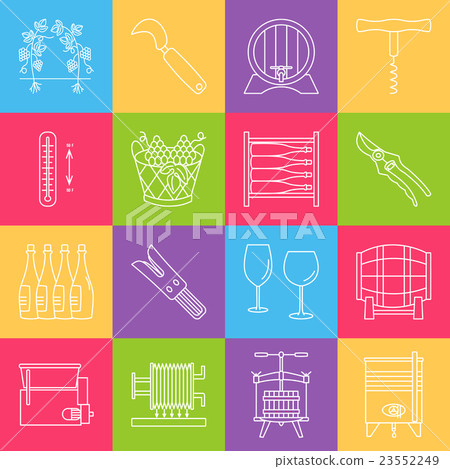 Set of winemaking, wine tasting icons Set of winemaking, wine tasting icons 23552249