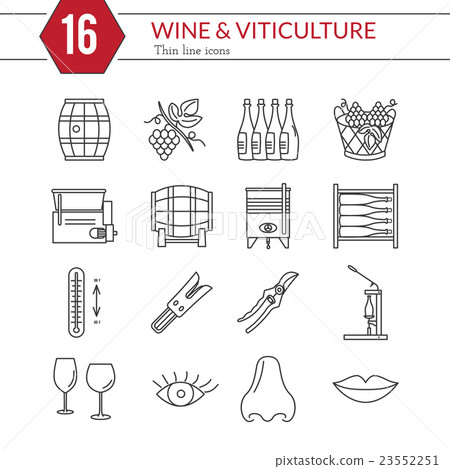 Set of winemaking, wine tasting icons Set of winemaking, wine tasting icons 23552251