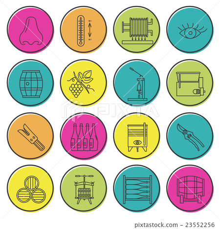 Set of winemaking, wine tasting icons 23552256