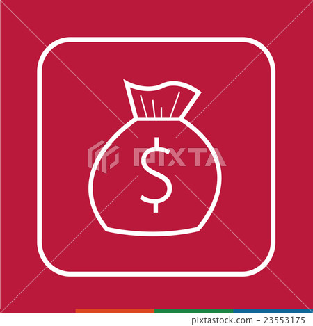 Thin line Money bag icon Illustration design Thin line Money bag icon Illustration design 23553175