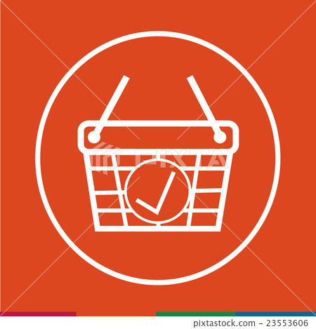 Thin Line Shopping Basket Icon Illustration design Thin Line Shopping Basket Icon Illustration design 23553606