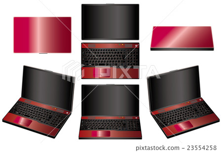 Laptop computer red 23554258