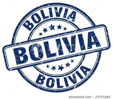 Bolivia blue grunge round vintage rubber stamp 23555860