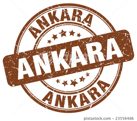 Ankara brown grunge round vintage rubber stamp - Stock Illustration ...
