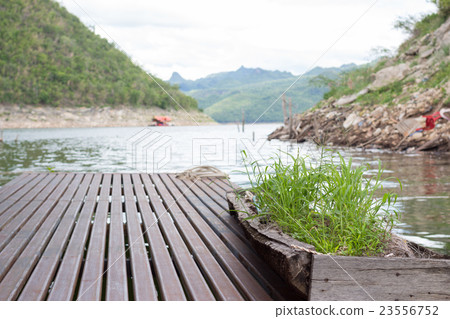 walk path with flower pot floating house Rafting walk path with flower pot floating house Rafting 23556752