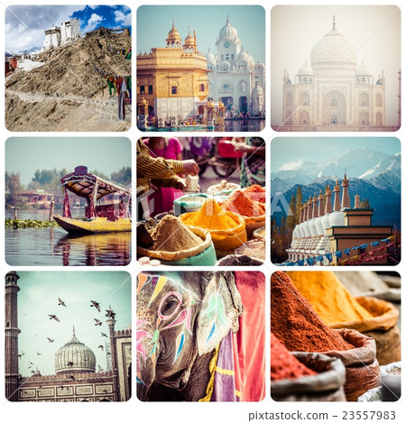Collage of India images - travel background Collage of India images - travel background 23557983