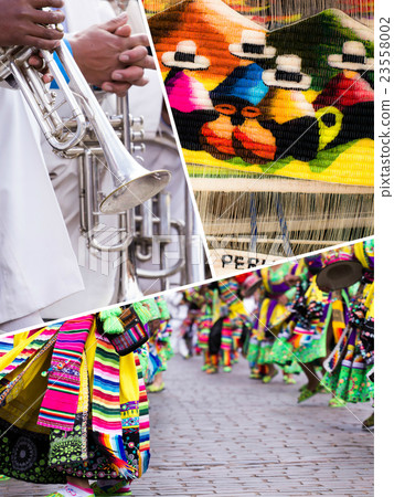 Collage of Peru traditional culture images Collage of Peru traditional culture images 23558002