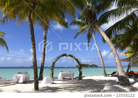Wedding decoration at Praslin island, Seychelles 23558122