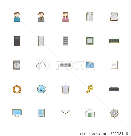Business hardware icon set 23558148