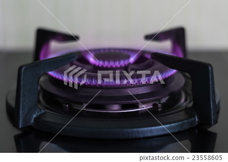 Gas stove burners in the kitchen Gas stove burners in the kitchen 23558605