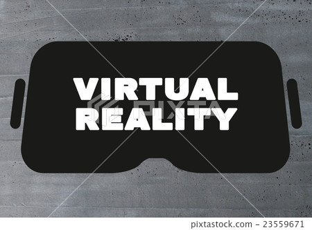 virtual reality concept on cement texture background virtual reality concept on cement texture background 23559671