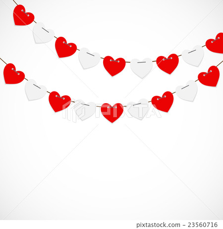 Party Background with Heart Shaped Flags Vector 23560716