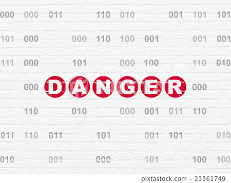 Privacy concept: Danger on wall background Privacy concept: Danger on wall background 23561749