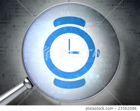 Timeline concept: Hand Watch with optical glass on 23562086