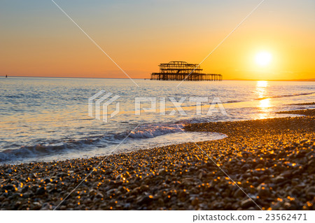 Brighton pier and beach, England Brighton pier and beach, England 23562471
