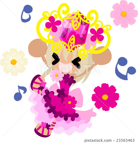 Cute little girl and cosmos tiara 23563463
