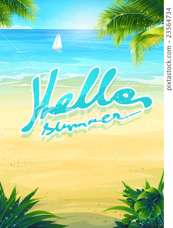 Hello summer - beach and sea boat Hello summer - beach and sea boat 23564734