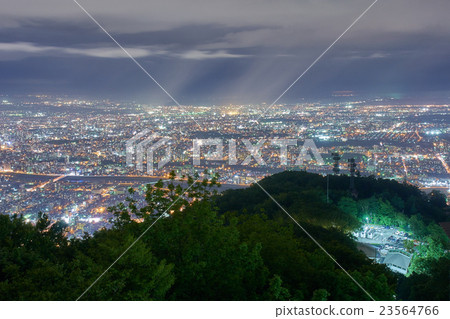 Sapporo Algaeyama Night view of rain 23564766