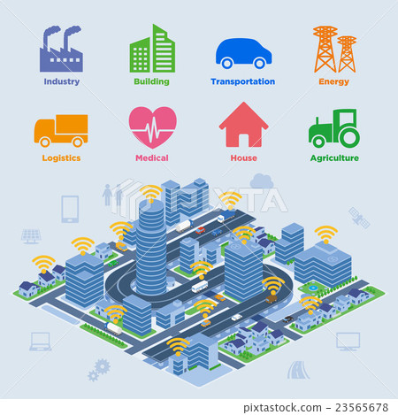 Smart City Image Illustration 23565678