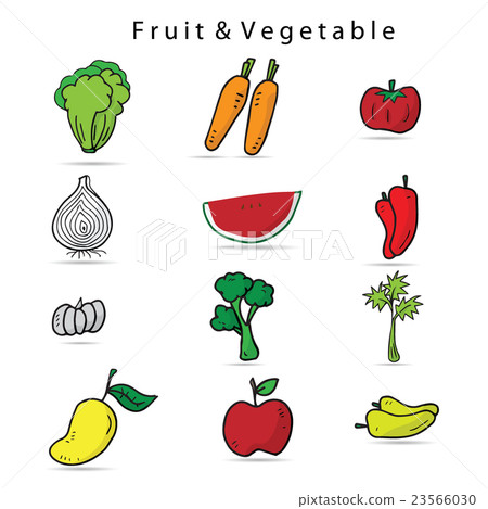 Vegetable icons set cartoon Vegetable icons set cartoon 23566030