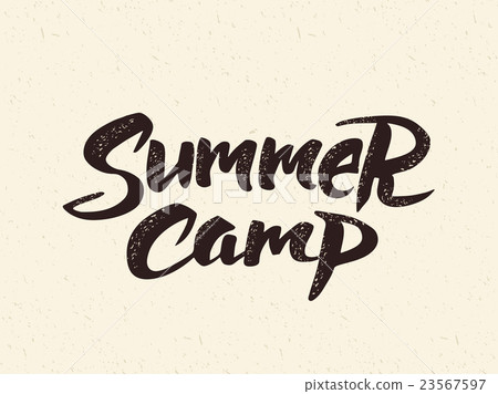 Summer camp hand drawn brush lettering 23567597