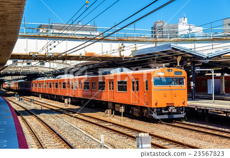 Local train at Tennoji Station in Osaka Local train at Tennoji Station in Osaka 23567823