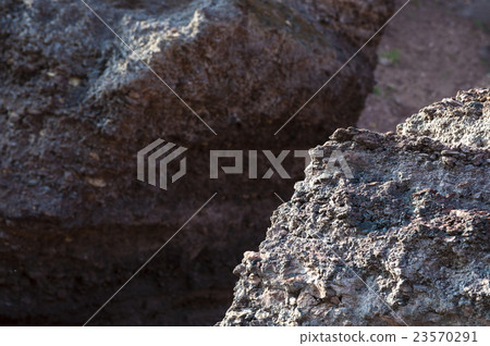 Waste heaps of red rock in industrial district Waste heaps of red rock in industrial district 23570291