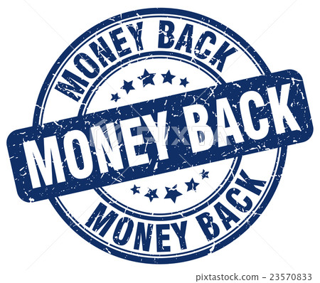 money back blue grunge round vintage rubber stamp - Stock Illustration ...