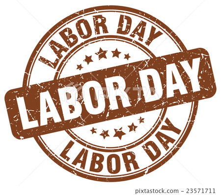 labor day brown grunge round vintage rubber stamp - Stock Illustration ...