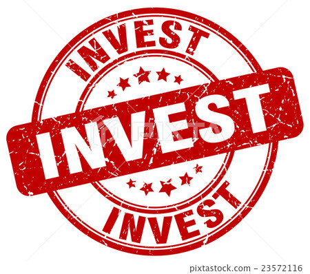 invest red grunge round vintage rubber stamp - Stock Illustration ...