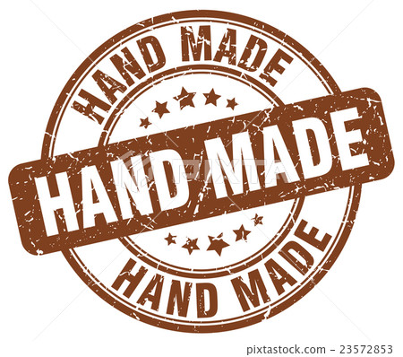 hand made brown grunge round vintage rubber stamp - Stock Illustration ...