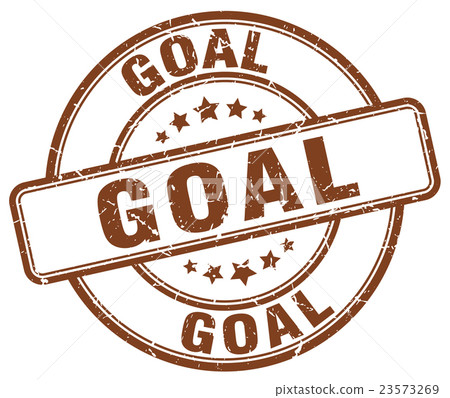 goal brown grunge round vintage rubber stamp - Stock Illustration ...