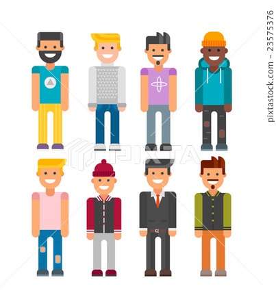 Modern hipster boy vector illustration. 23575376