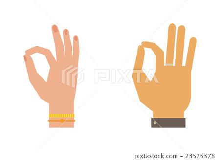 Silhouette hand showing symbol Ok vector 23575378
