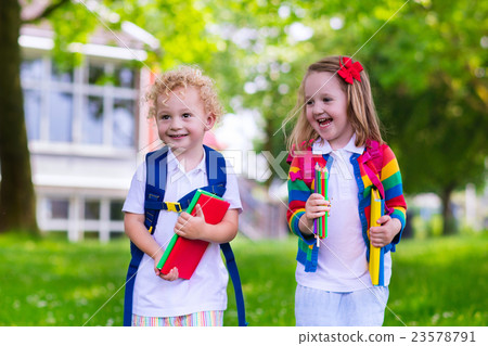 Kids on first school day Kids on first school day 23578791