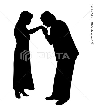Man kissing woman's hand Man kissing woman's hand 23579042