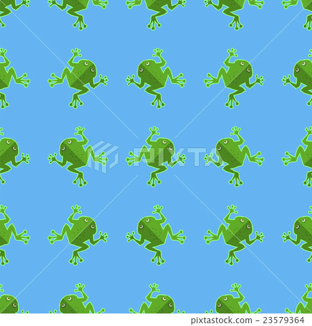 Seamless Cartoon Frog Pattern - Stock Illustration [23579364] - PIXTA