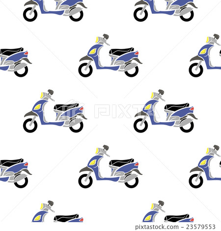 Seamless Blue Scooter Pattern Seamless Blue Scooter Pattern 23579553