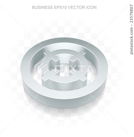 Finance icon: Flat metallic 3d Target, transparent Finance icon: Flat metallic 3d Target, transparent 23579807