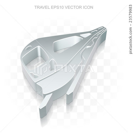 Travel icon: Flat metallic 3d Train, transparent Travel icon: Flat metallic 3d Train, transparent 23579983