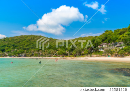 Abstract blur Tropical island with beach 23581326