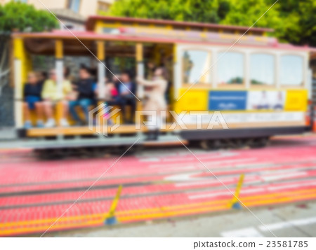 Abstract blur of San Francisco public transportation vehicles . 23581785