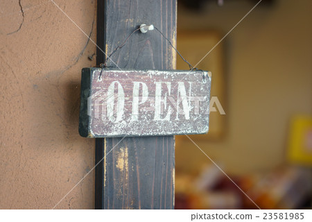 Open sign on door Open sign on door 23581985