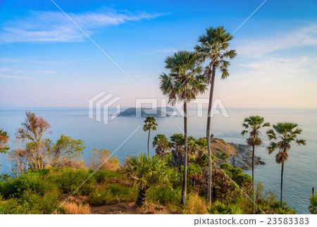 Phromthep cape viewpoint with blue sky in Phuket Phromthep cape viewpoint with blue sky in Phuket 23583383