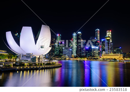 Singapore city skyline at night. 23583518