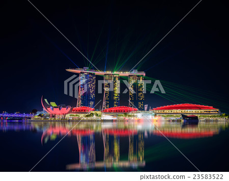 Singapore city skyline at night. 23583522