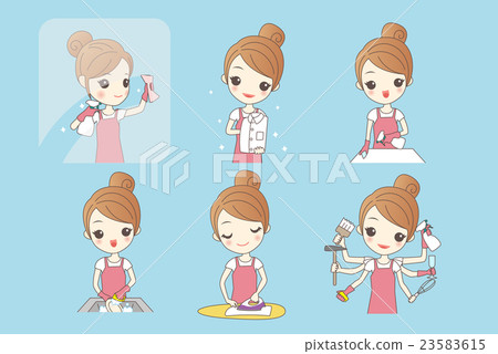 young woman is doing housework 23583615