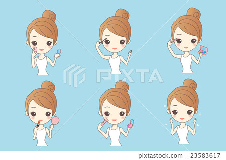 Cartoon woman make up 23583617